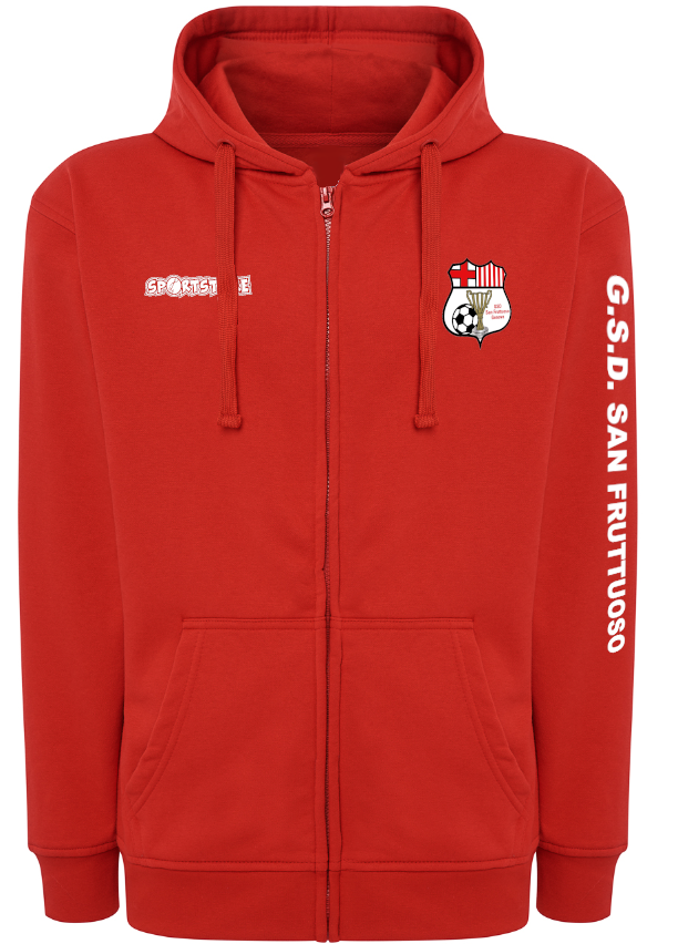 BS Felpa supporters ( solo x GENITORI )ZIP cappuccio rossa bs333 San Fruttuoso