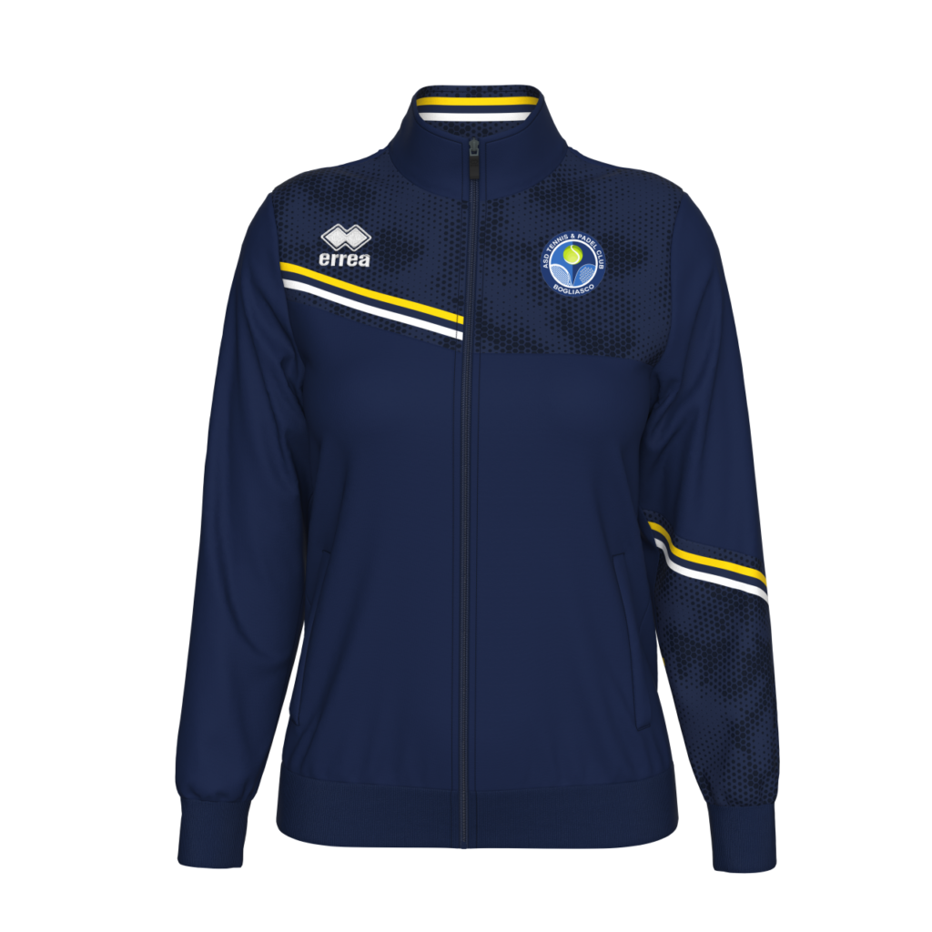 Felpa Lady con zip Estella navy giallo