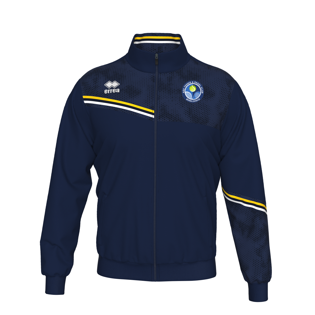 Felpa con zip Elton navy giallo