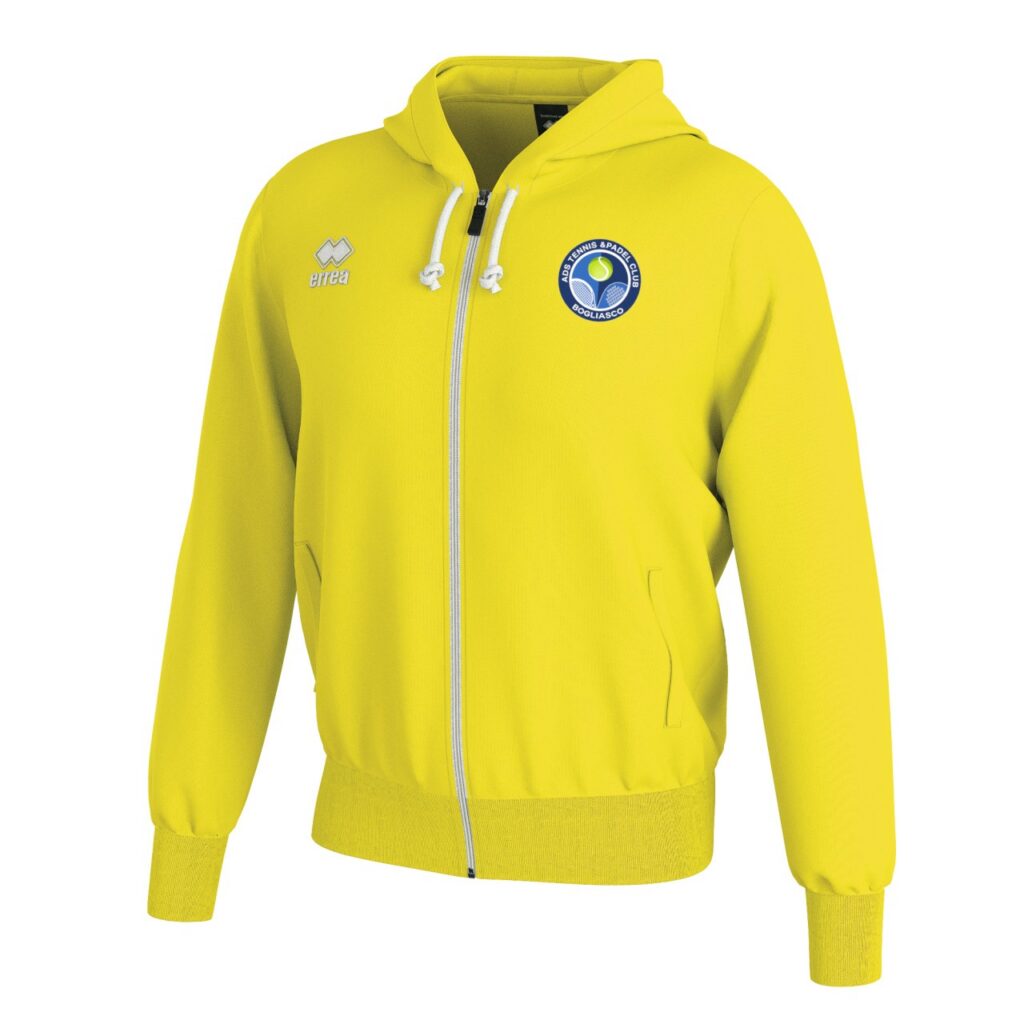 Felpa rappresentanza con zip jacob giallo fluo TC Bogliasco