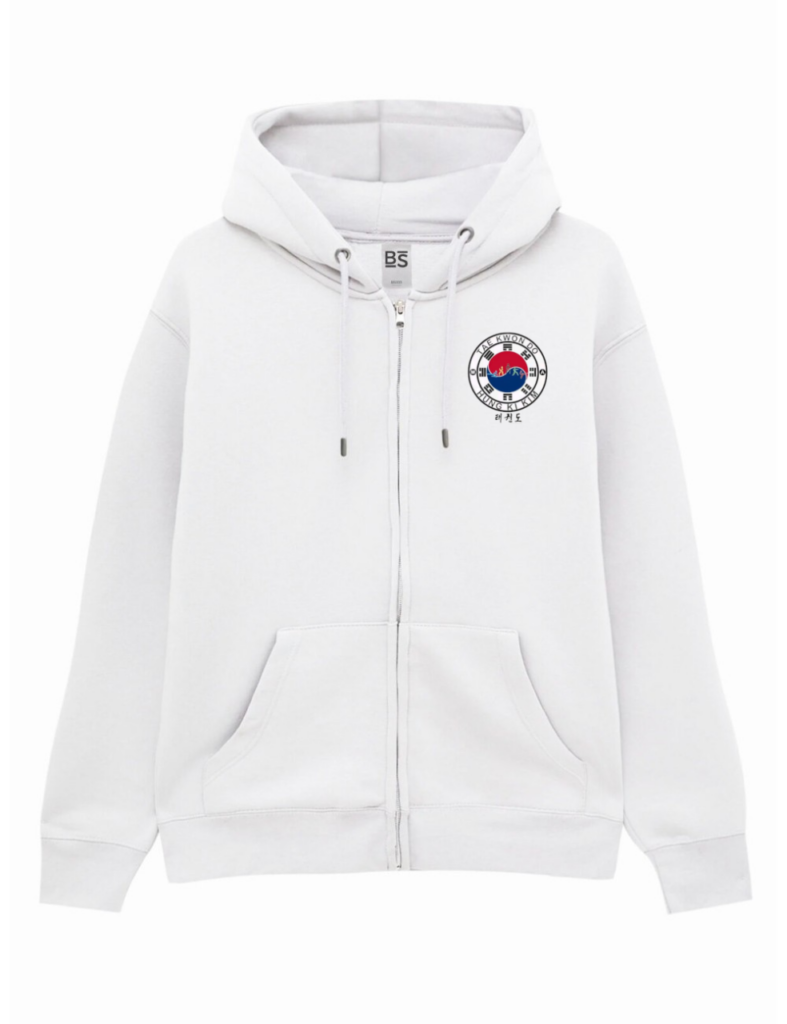 Felpa bs333 bianca zip TaekWondo