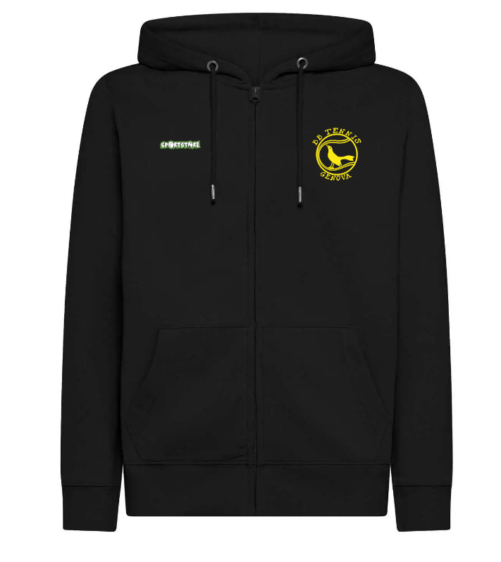 Felpa nera con zip BB Tennis