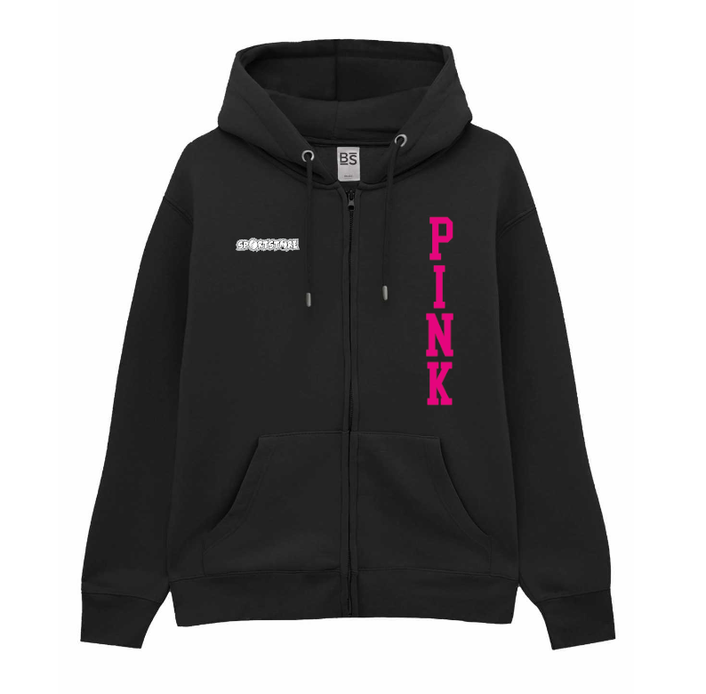 Felpa bs zip nera pink volley