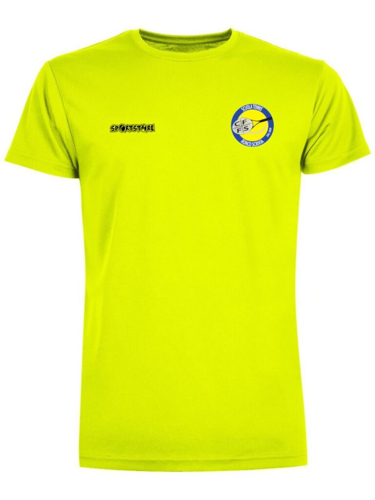 T-shirt tecnica giallo fluo Tennis Ronco